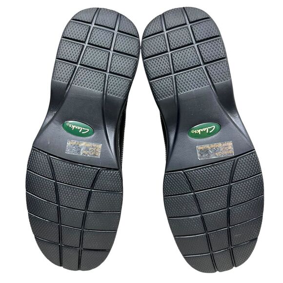 Clarks Mens Pickett Loafers Black Leather Slip On Bicycle Toe Size 11.5M - Picture 8 of 8